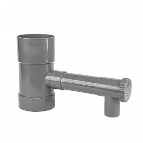 Sběrač dešťové vody s ventilem, 90mm, šedý